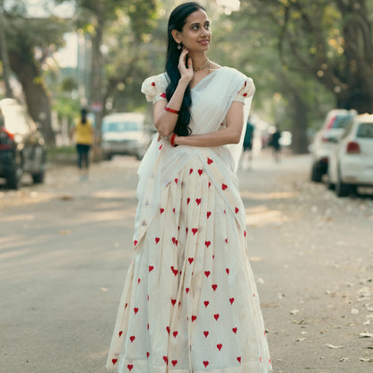 Red Heart Butt  Halfsaree