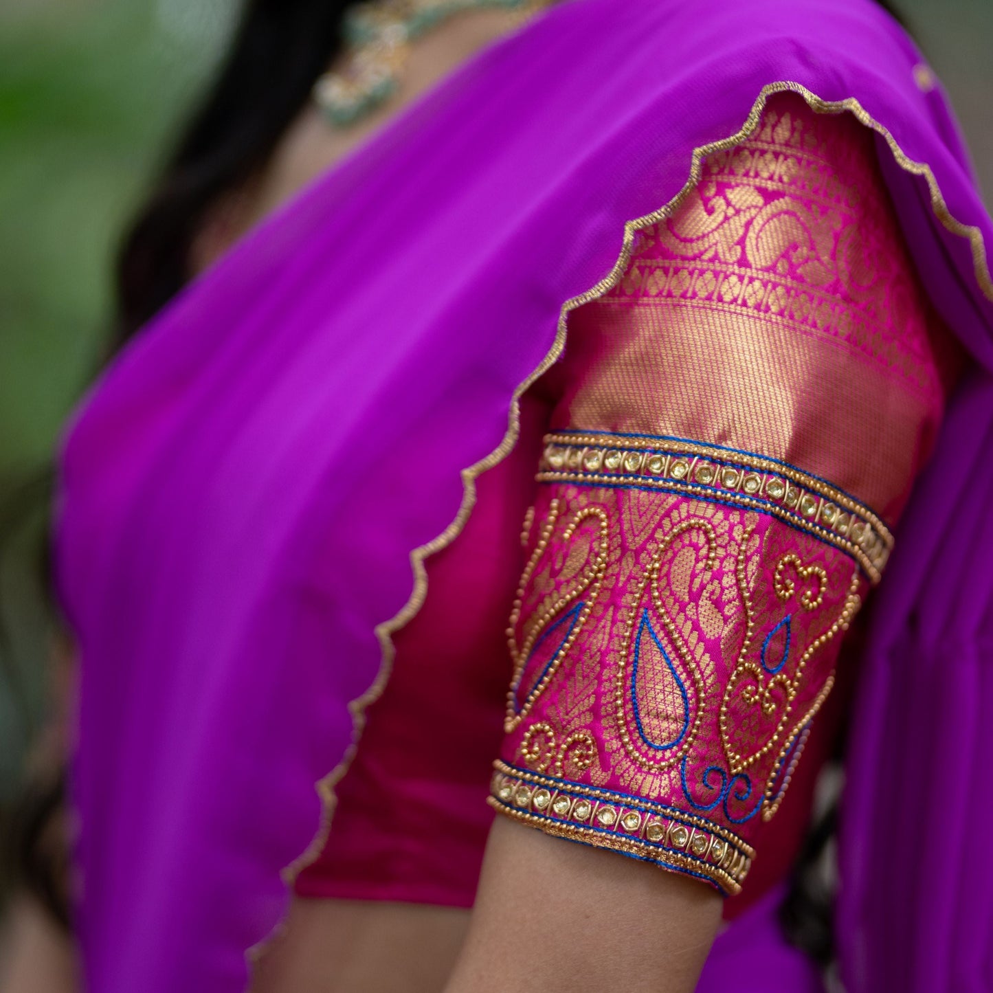Pink Semi Silk Halfsaree