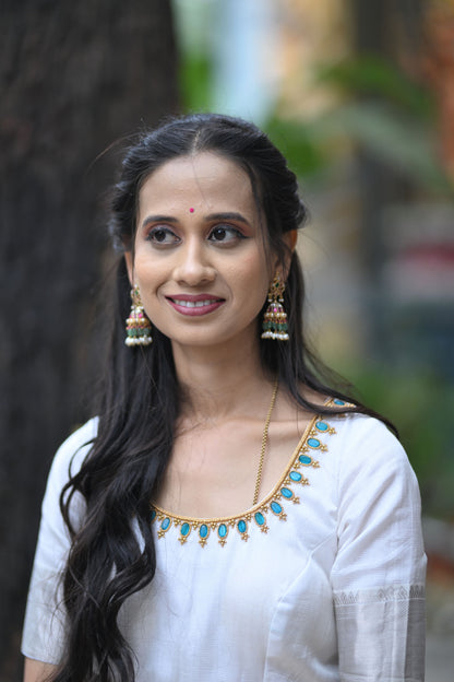 White Pichwai Long Dress