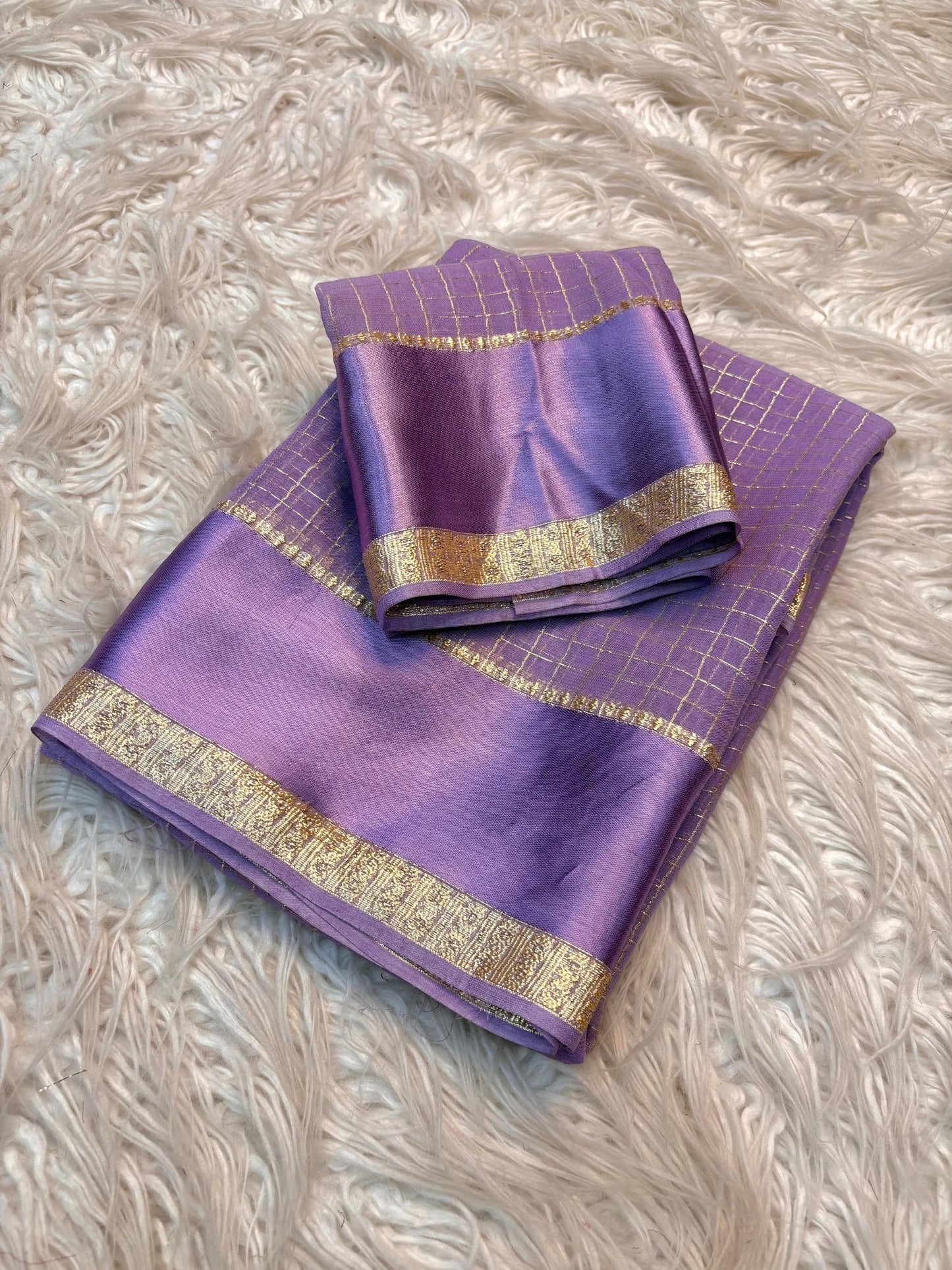 Lilac Viscose Georgette Saree