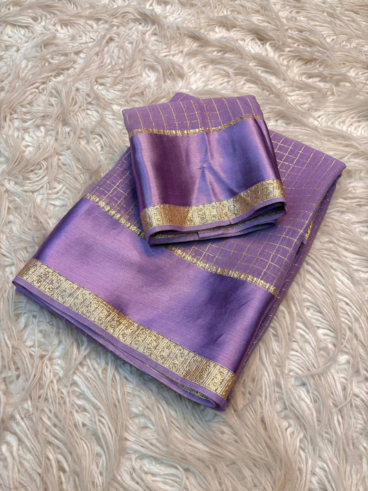 Lilac Viscose Georgette Saree