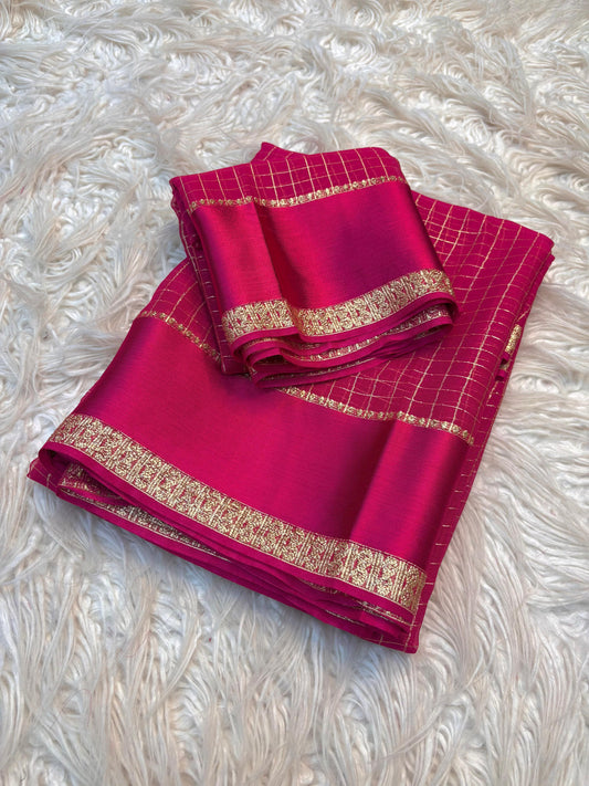 Fuchsia Pink Viscose Georgette Saree