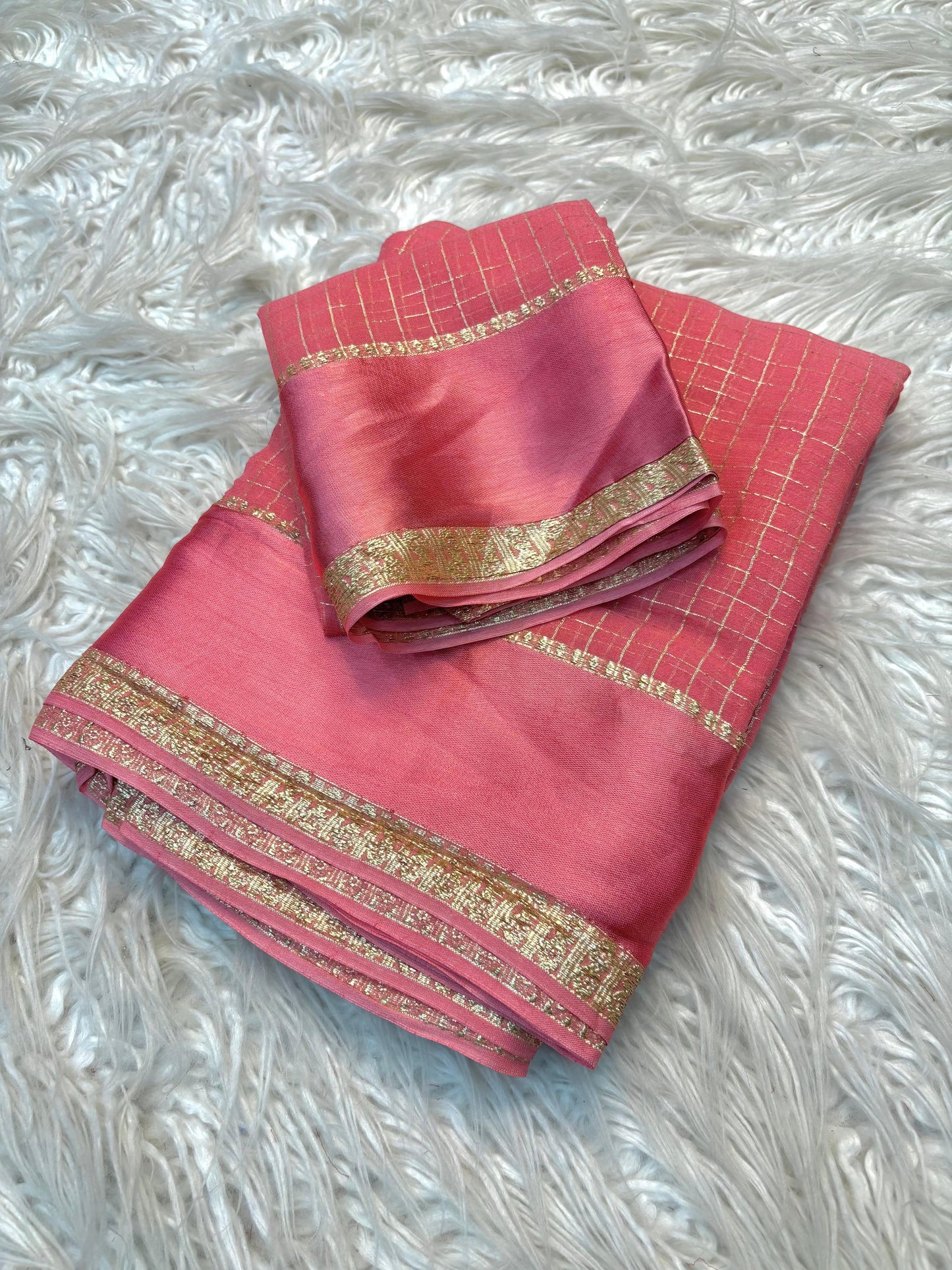 Blush Pink Viscose Georgette Saree