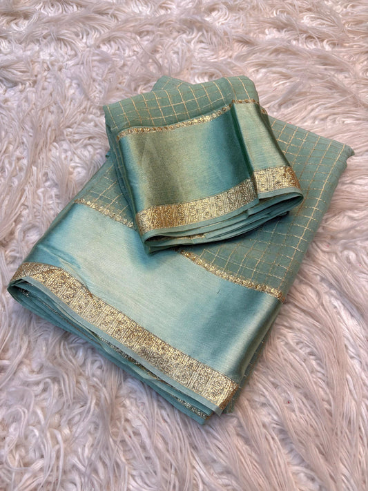 Mint Green Viscose Georgette Saree