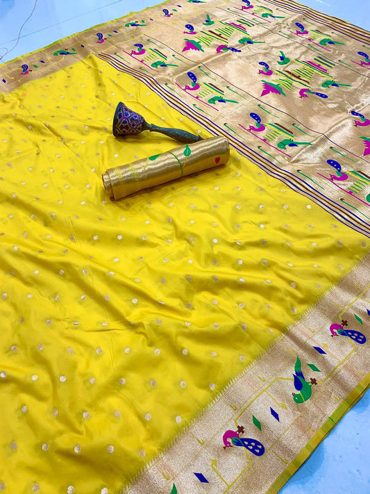 Yellow Soft Kanchivaram silk