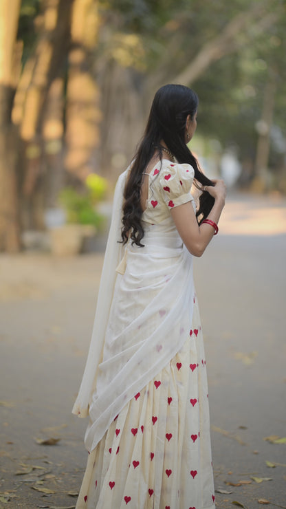 Red Heart Butt  Halfsaree